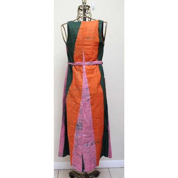 Osei Duro Carmine Torium Multicolor Waist Tie Linen Dress Size XS - Picture 4 of 5